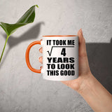 2nd Birthday Took Square Root of 4 Years To Look Good - 11oz Accent Mug Orange