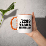 47th Anniversary Square Root of 2209 Years Anniversary - 11oz Accent Mug Orange
