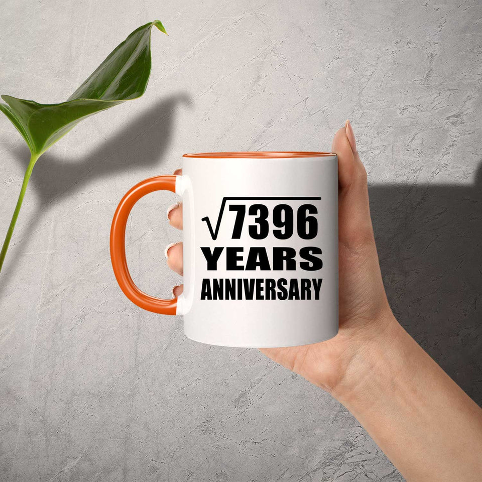 86th Anniversary Square Root of 7396 Years Anniversary - 11oz Accent Mug Orange