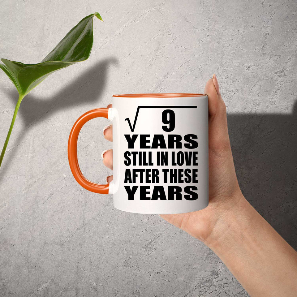 3rd Anniversary Square Root of 9 Years Still In Love - 11oz Accent Mug Orange