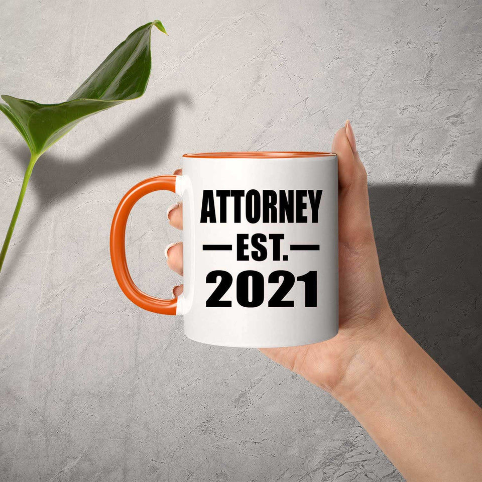 Attorney Established EST. 2021 - 11oz Accent Mug Orange