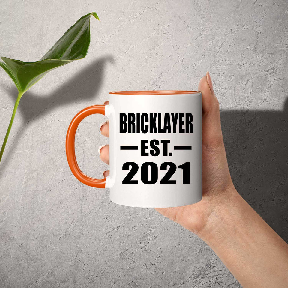 Bricklayer Established EST. 2021 - 11oz Accent Mug Orange