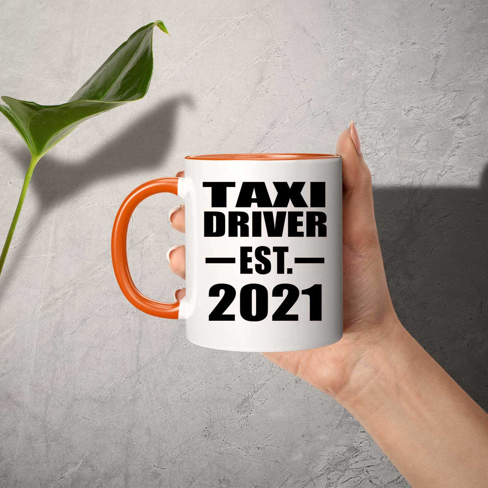 Taxi Driver Established EST. 2021 - 11oz Accent Mug Orange
