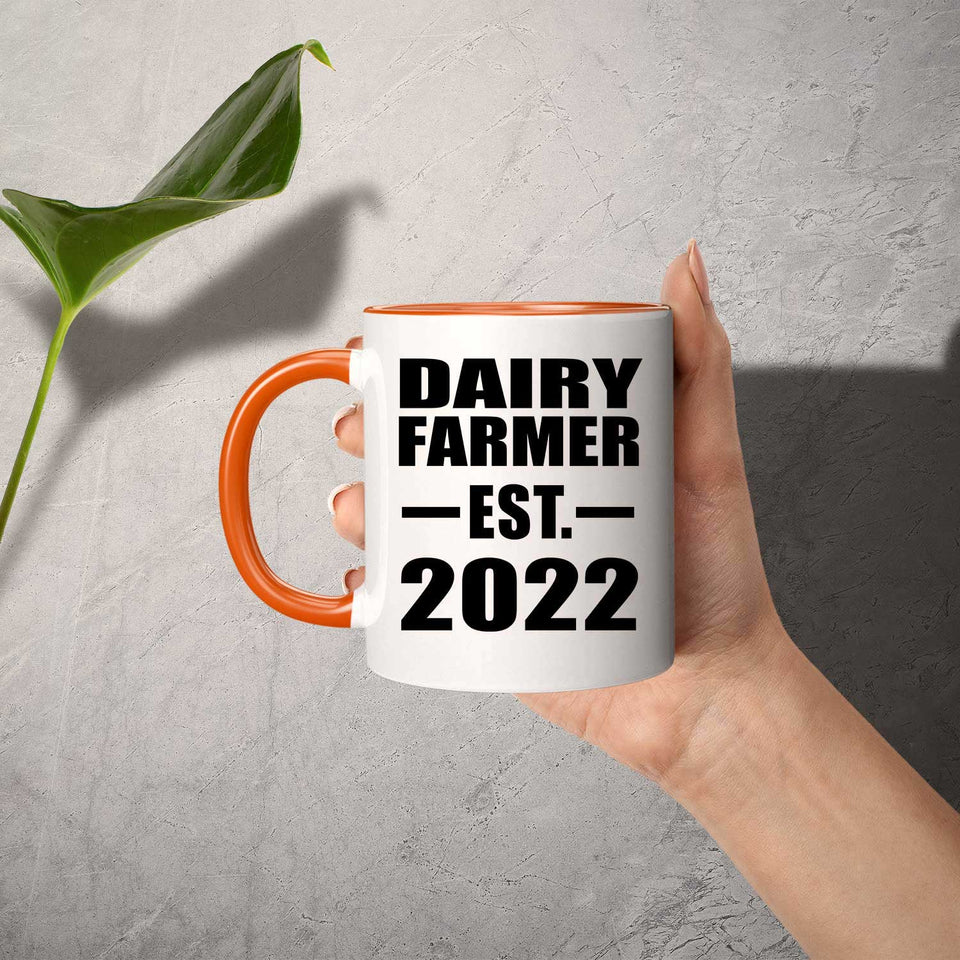 Dairy Farmer Established EST. 2022 - 11oz Accent Mug Orange