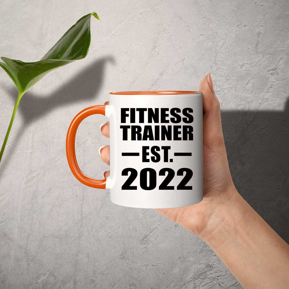 Fitness Trainer Established EST. 2022 - 11oz Accent Mug Orange