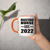 Registered Nurse Established EST. 2022 - 11oz Accent Mug Orange