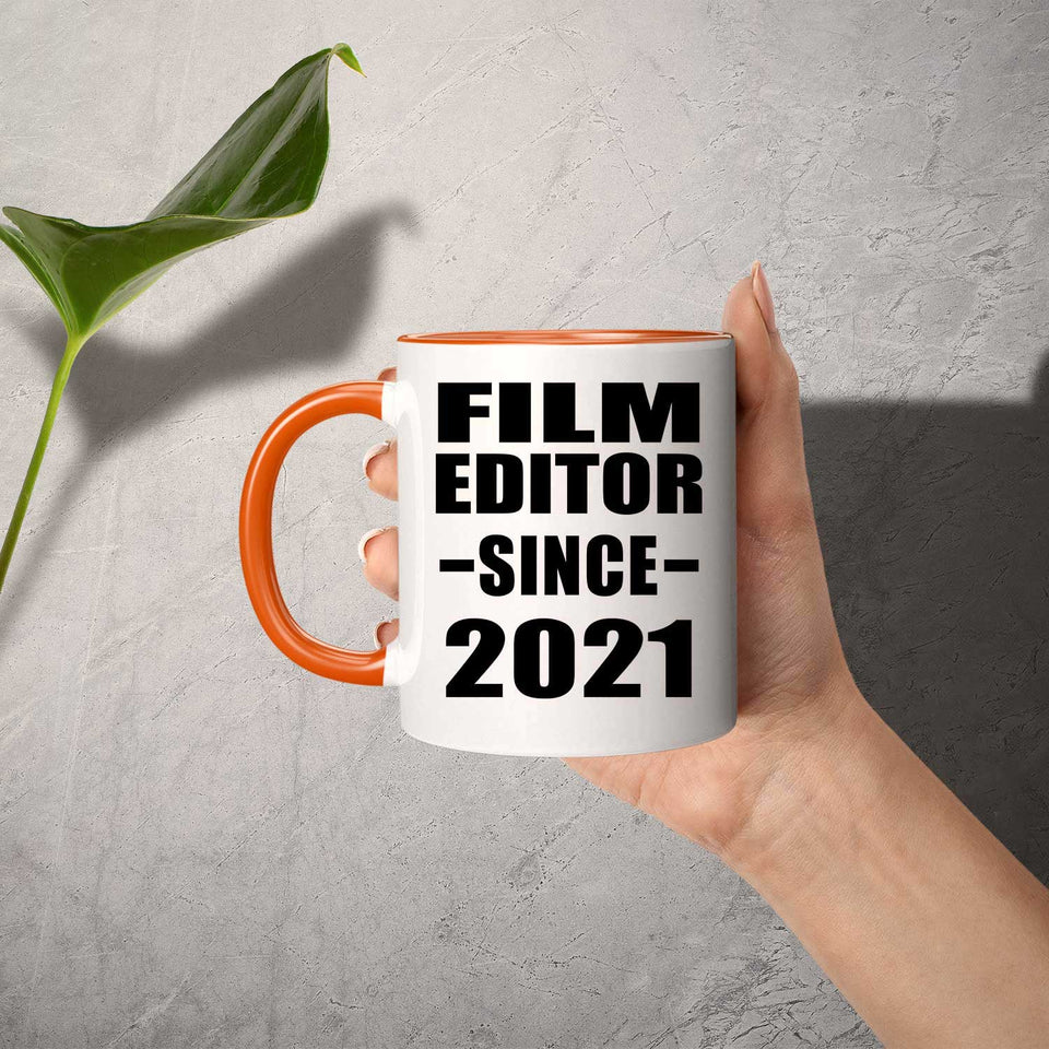Film Editor Since 2021 - 11oz Accent Mug Orange