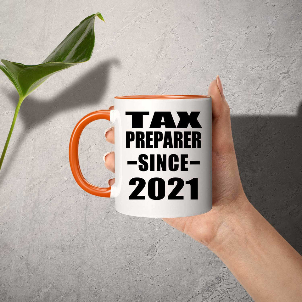 Tax Preparer Since 2021 - 11oz Accent Mug Orange