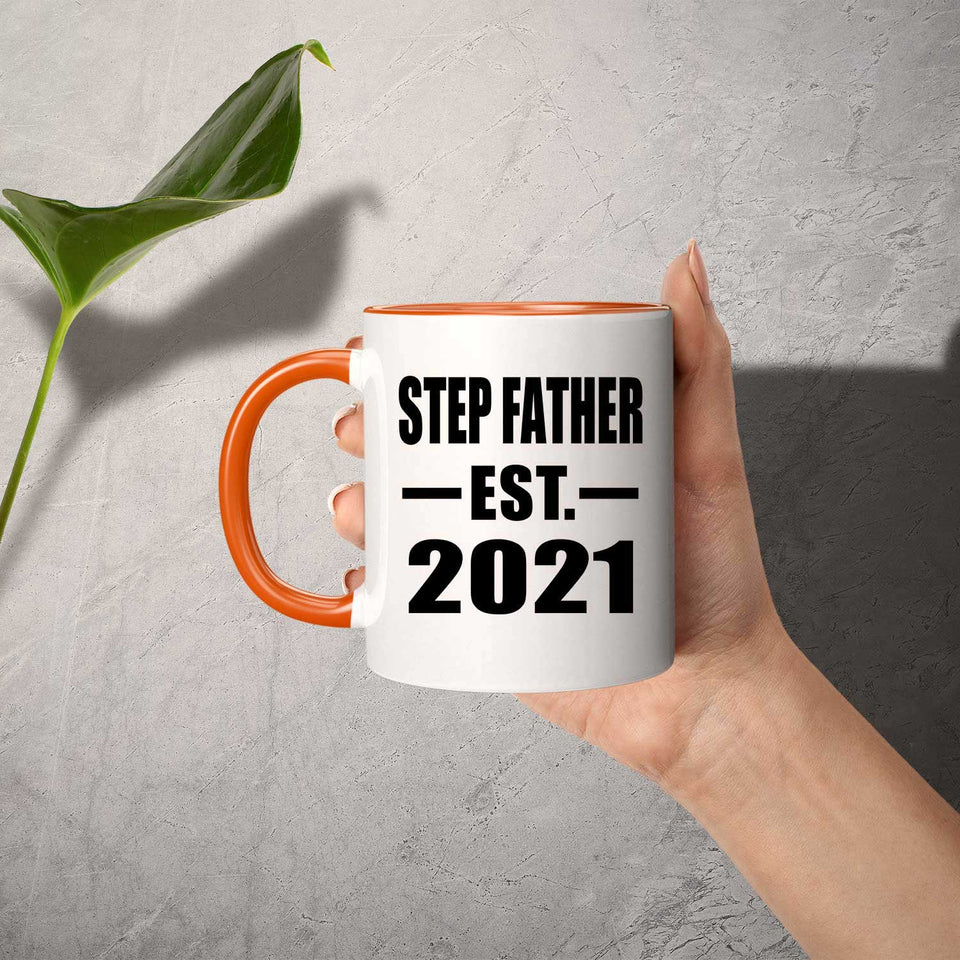 Step Father Established EST. 2021 - 11oz Accent Mug Orange