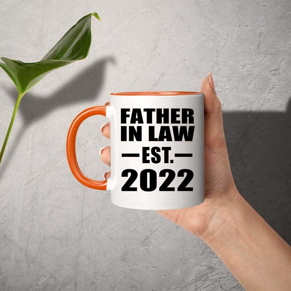 Father In Law Established EST. 2022 - 11oz Accent Mug Orange