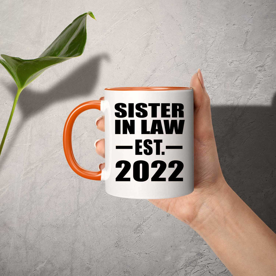 Sister In Law Established EST. 2022 - 11oz Accent Mug Orange
