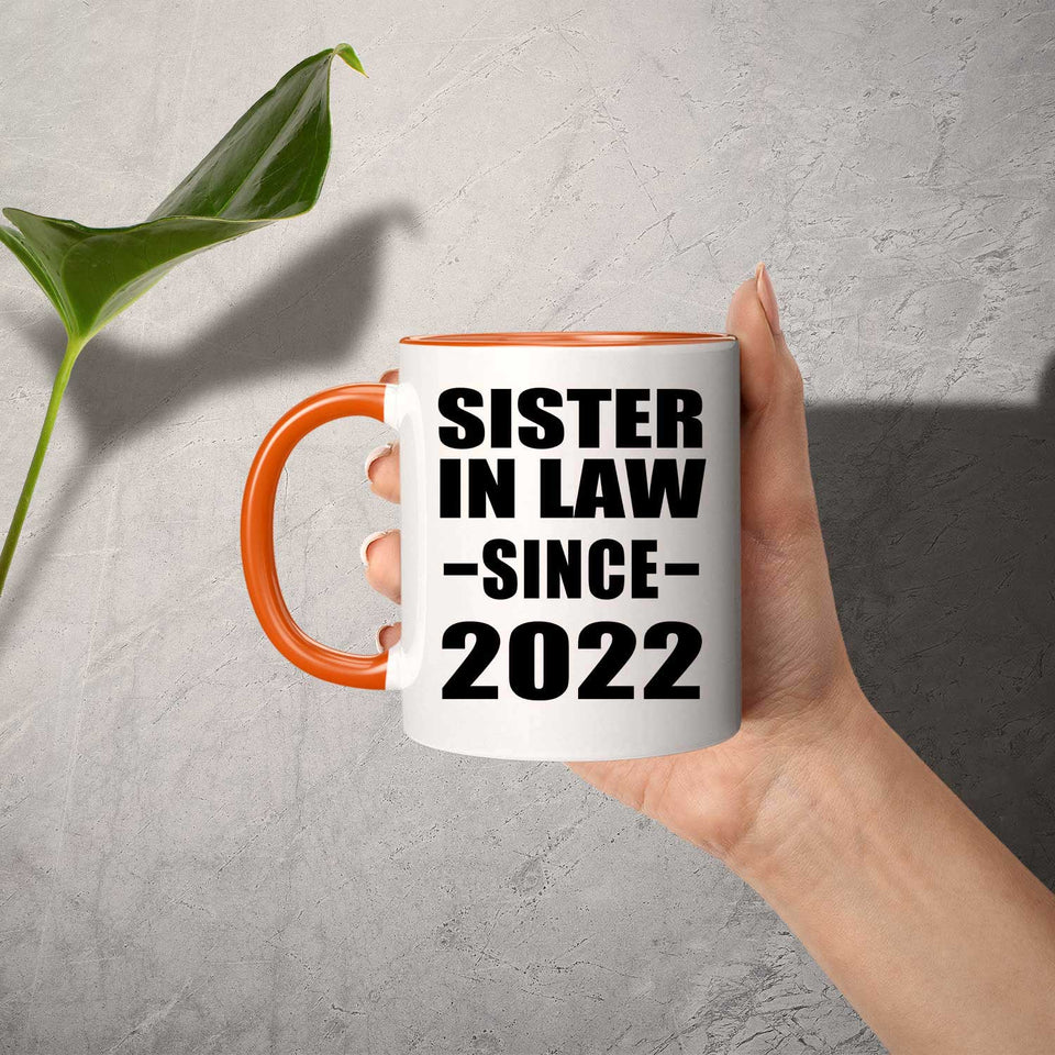Sister In Law Since 2022 - 11oz Accent Mug Orange