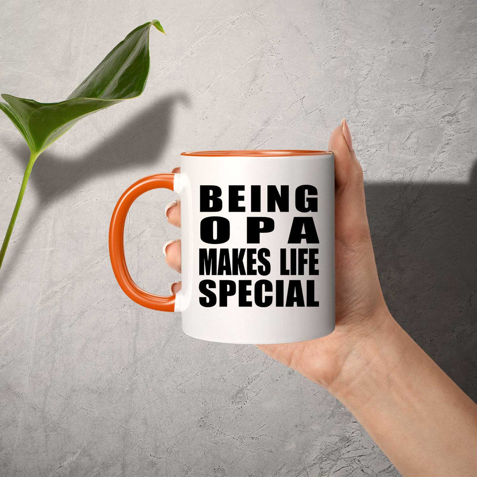 Being Opa Makes Life Special - 11oz Accent Mug Orange