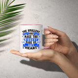 The Smallest Hands Make The Biggest Mark On Dad's Heart - 11oz Accent Mug Pink