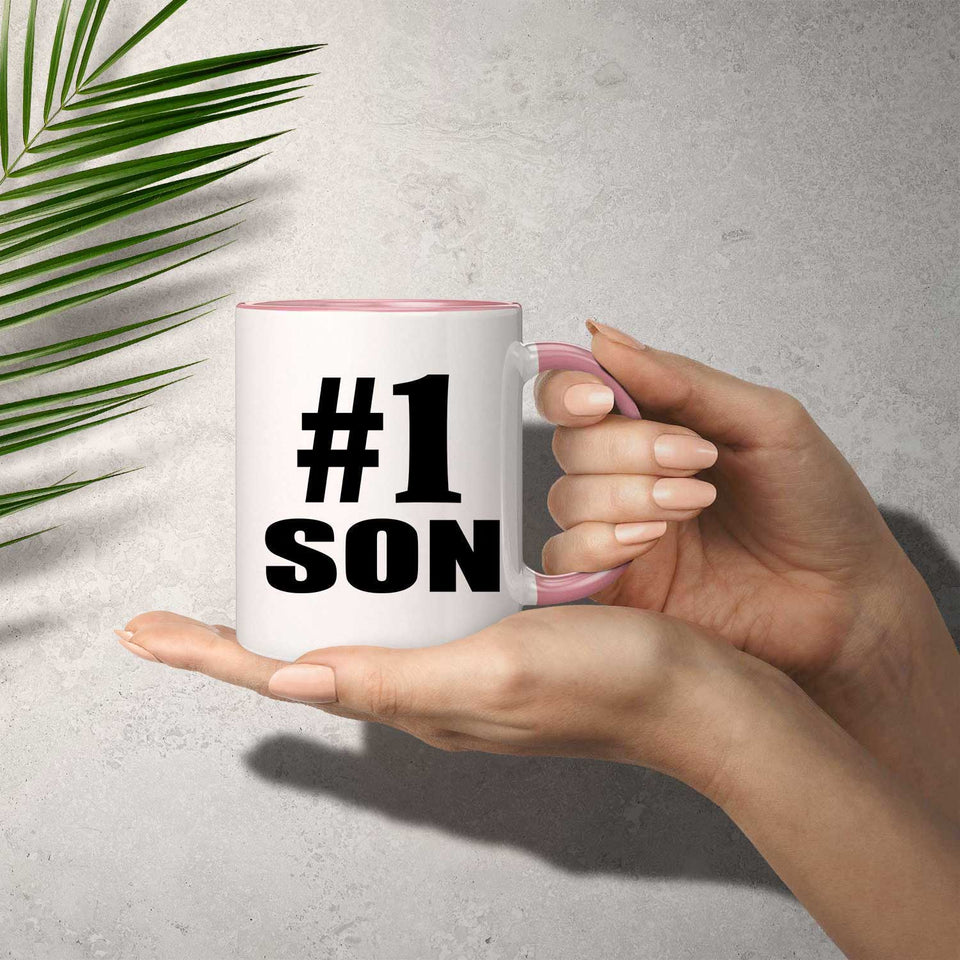 Number One #1 Son - 11oz Accent Mug Pink