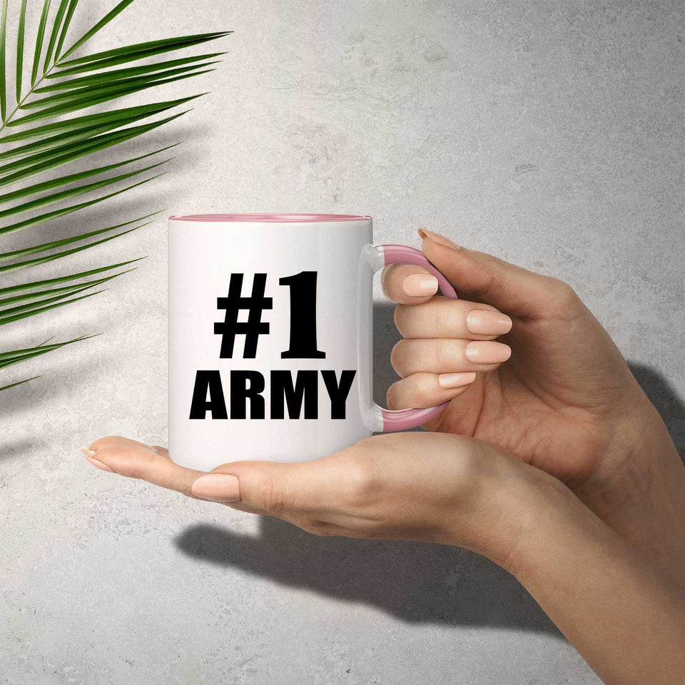 Number One #1 Army - 11oz Accent Mug Pink