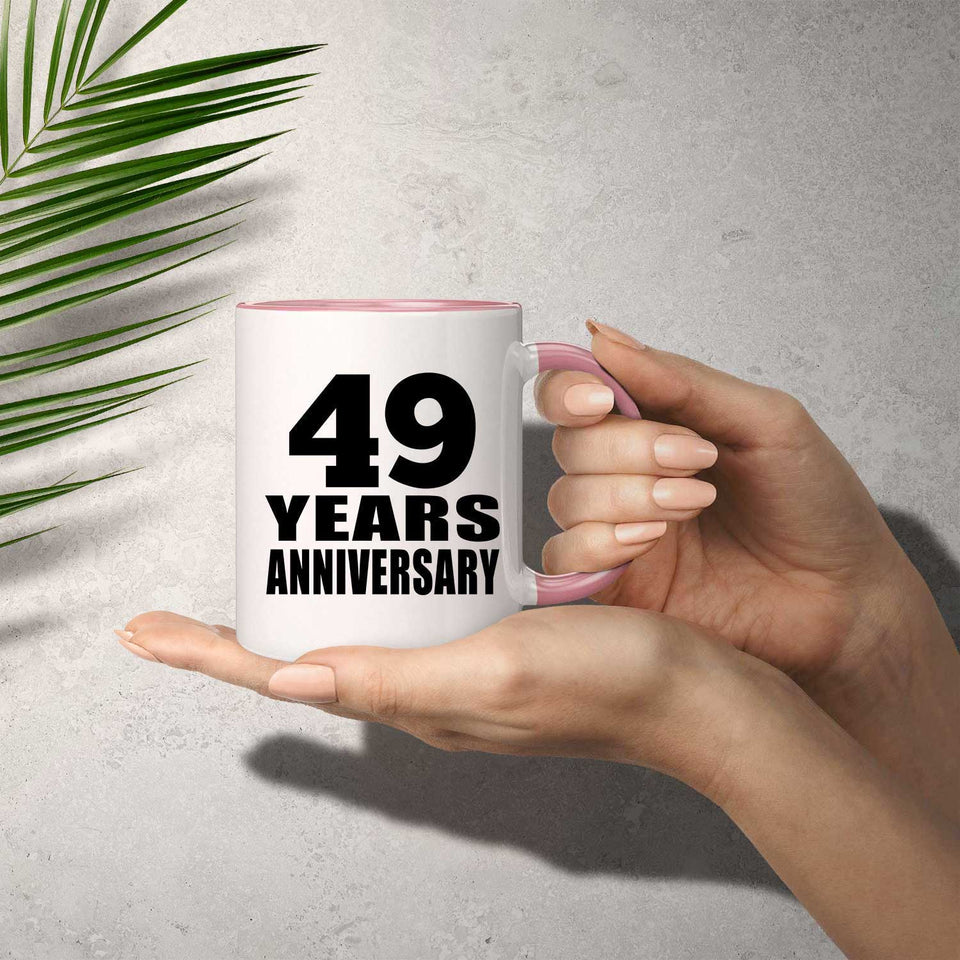 49th Anniversary 49 Years - 11oz Accent Mug Pink