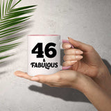 46th Birthday 46 & Fabulous - 11oz Accent Mug Pink