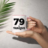 79th Birthday 79 & Fabulous - 11oz Accent Mug Pink
