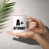 A+ Attorney - 11oz Accent Mug Pink