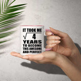 2nd Birthday Took Square Root of 4 Years To Awesome - 11oz Accent Mug Pink