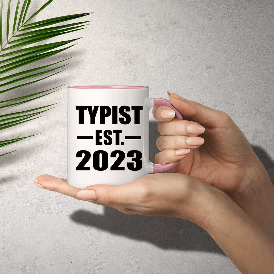 Typist Established EST. 2023 - 11oz Accent Mug Pink