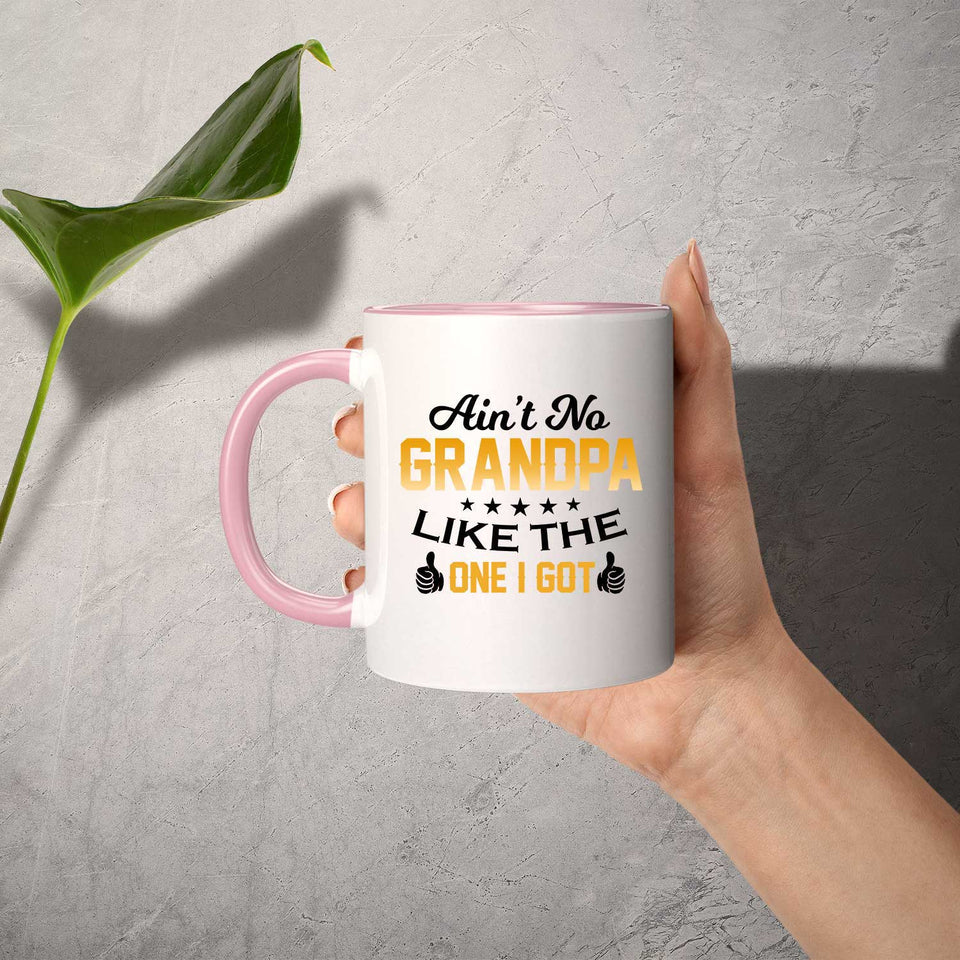 Ain't No Grandpa Like The One I Got - 11oz Accent Mug Pink