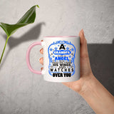 Grandpa Is An Angel Takes You Under His Wings - 11oz Accent Mug Pink