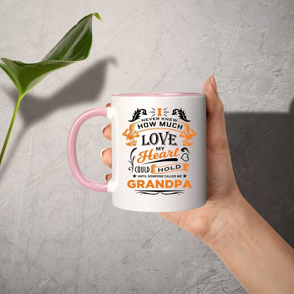 How Much Love Could Hold Until Called Me Grandpa - 11oz Accent Mug Pink