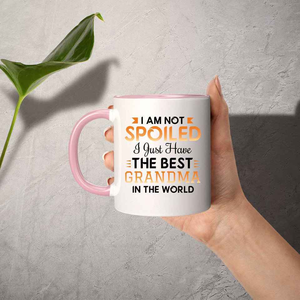 I Am Not Spoiled I Just Have The Best Grandma In The World - 11oz Accent Mug Pink