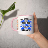 The Smallest Hands Make The Biggest Mark On Dad's Heart - 11oz Accent Mug Pink