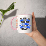 The Smallest Hands Make The Biggest Mark On Grandpa's Heart - 11oz Accent Mug Pink