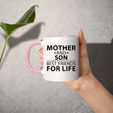 Mother and Son, Best Friends For Life - 11oz Accent Mug Pink