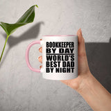 Bookkeeper By Day World's Best Dad By Night - 11oz Accent Mug Pink