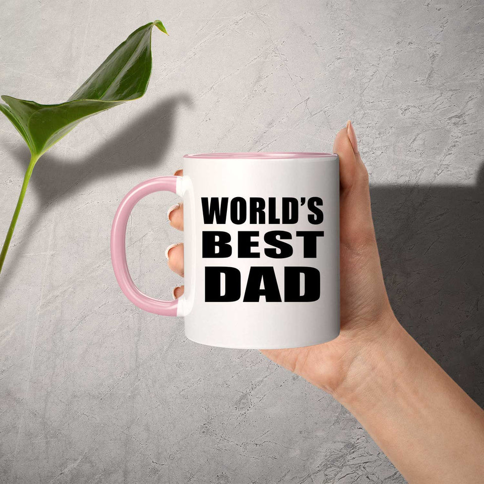 World's Best Dad - 11oz Accent Mug Pink