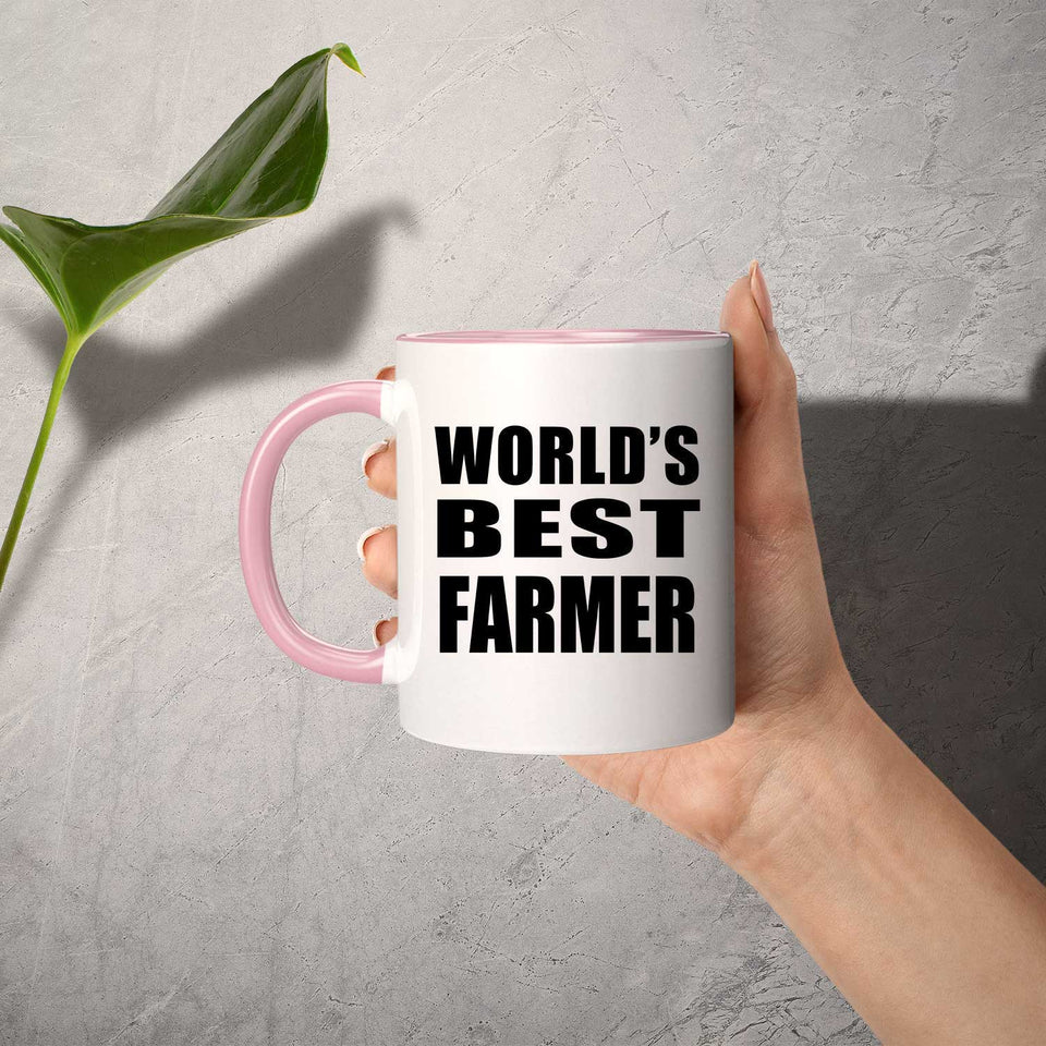 World's Best Farmer - 11oz Accent Mug Pink