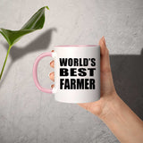 World's Best Farmer - 11oz Accent Mug Pink