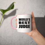 World's Best Judge - 11oz Accent Mug Pink