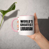World's Greatest Librarian - 11oz Accent Mug Pink