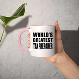 World's Greatest Tax Preparer - 11oz Accent Mug Pink