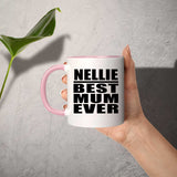 Nellie Best Mum Ever - 11oz Accent Mug Pink