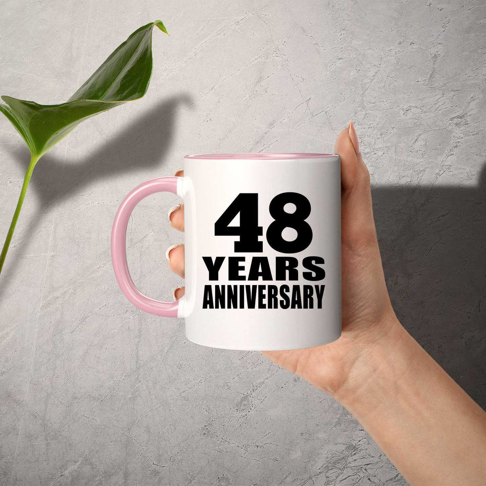 48th Anniversary 48 Years - 11oz Accent Mug Pink