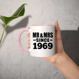 55th Anniversary Mr & Mrs Since 1969 - 11oz Accent Mug Pink