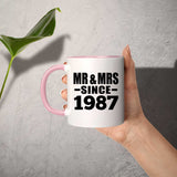 37th Anniversary Mr & Mrs Since 1987 - 11oz Accent Mug Pink