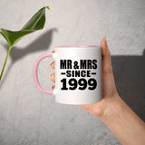 25th Anniversary Mr & Mrs Since 1999 - 11oz Accent Mug Pink