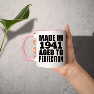83rd Birthday Made In 1941 Aged to Perfection - 11oz Accent Mug Pink