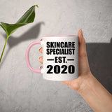 Skincare Specialist Established EST. 2020 - 11oz Accent Mug Pink