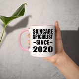 Skincare Specialist Since 2020 - 11oz Accent Mug Pink