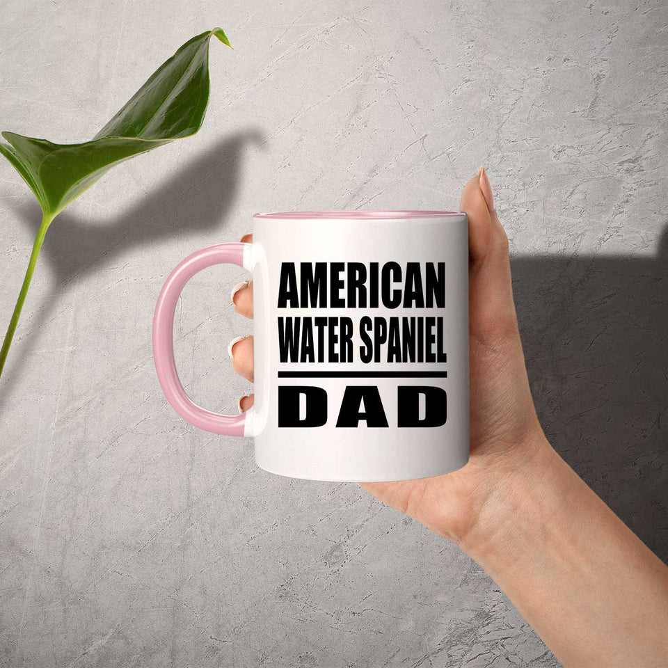 American Water Spaniel Dad - 11oz Accent Mug Pink