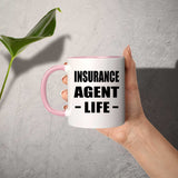 Insurance Agent Life - 11oz Accent Mug Pink